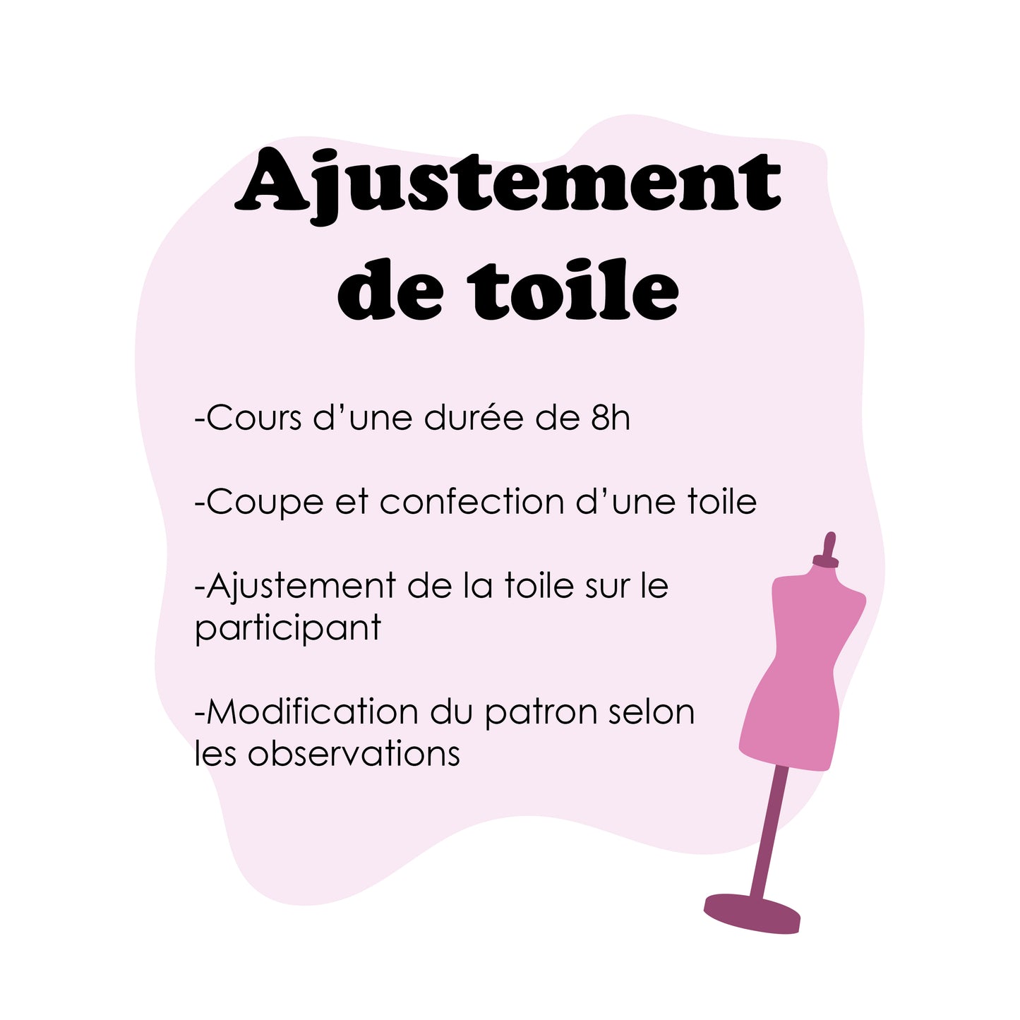 Ajustement de toile et modification de patron