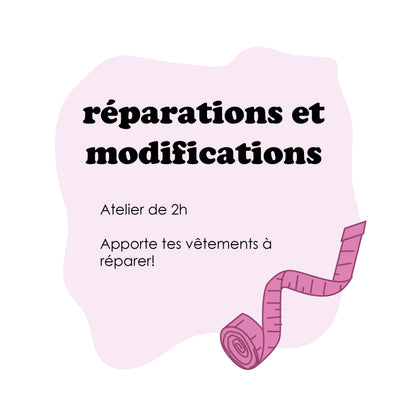 Atelier de réparations et de modifications de vêtements!